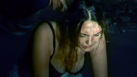 Hottest Clelia Zanini Scene in Hunted. Underwear, black bra, crying. 932882