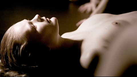 Nudes of Mona from Sleep. Breasts, black room, blonde. 967452