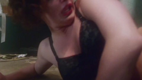 Sexiest Scenes of The Actress from Skeletons in the Closet. Underwear, black bra, on the ground. 920597