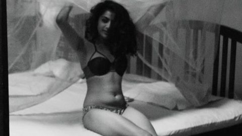 Sexiest Scenes of Orna from Cat Sticks. Underwear, bed, black and white. 921617