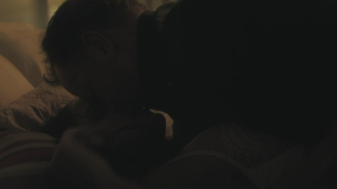 Hottest Sonya Cassidy Scene in Soulmates. Underwear, dimly lit, in bed. 924446