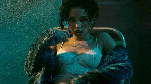 Sexiest Scenes of Shy Girl from Honey Boy. Bikini, Sexy, brunette, curly hair. 924893