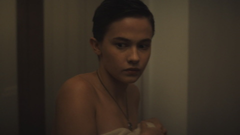 Sexiest Scenes of Lily from The Craft: Legacy. Sexy, brunette, coming out of bathroom. 940817