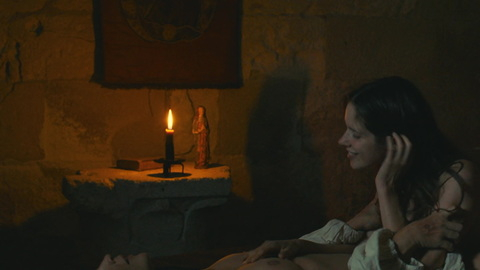 Nudes of Sister Benedetta Carlini from Benedetta. Breasts, Lesbian, candle, in bed. 964986