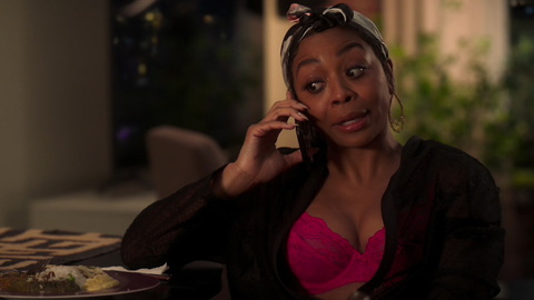 Sexiest Scenes of Renee Ross from Run the World. Underwear, cleavage, hoop earrings. 948371