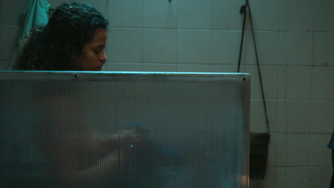 Raquel Villar Naked as Jasmin. Breasts, curly hair, frosted glass. 985965