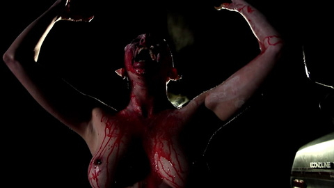 Jin N Tonic Naked as Lillith. Breasts, covered in blood, hard nipples. 964515