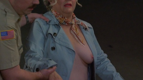 Paula Pell Naked as Abigail Mapleworth. Breasts, blue jacket, breasts under coat. 965703