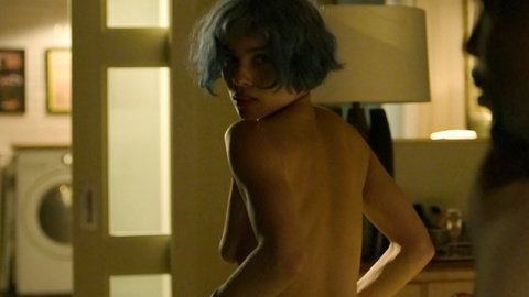 Zoë Kravitz Naked as Angela Childs. Breasts, Underwear, bedroom, blue hair. 969435