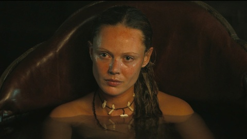Frida Gustavsson Naked as Freydis Eriksdotter. Breasts, bathtub, blonde. 970629