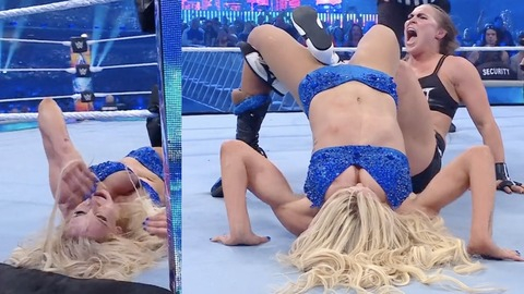 Nudes of Charlotte Flair from WWE WrestleMania 38 - Saturday. Breasts, blonde, cleavage. 976362
