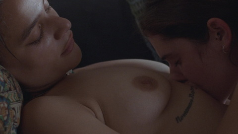 Sasha Lane Naked as Bobbi. Breasts, Lesbian, kissing chest, lesbian sex. 976791