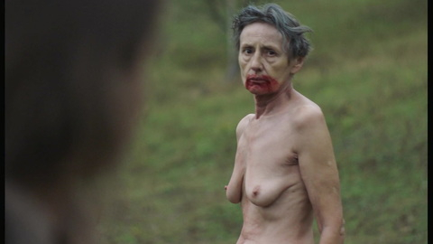 Marija Opsenica Naked as Ur-Witch. Breasts, blood on face, gray hair. 976887
