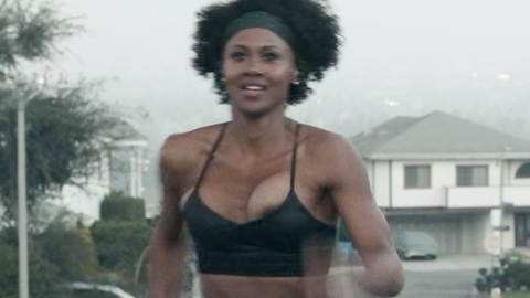 Emayatzy E. Corinealdi Nude in Reasonable Doubt. Breasts, cleavage, jogging. 981286