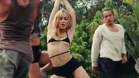 The Idol's Sexiest Scenes with Lily-Rose Depp. Sexy, black bikini, black shorts. 982962
