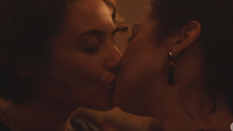 Hottest Katie Findlay Scene in Walker: Independence. Lesbian, SFW, close up kissing. 983690