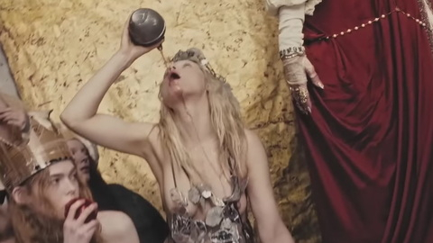 Guinevere Van Seenus Naked as Herself. Breasts, drinking, head back. 983829