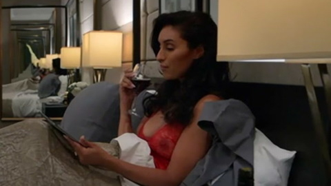 Hottest Gloria El-Achkar Scene in All the Queen's Men. Sexy, Underwear, cleavage, drinking wine. 984050