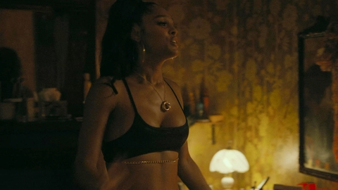 Mayor of Kingstown's Sexiest Scenes with Ash Santos. Sexy, black top, chain around neck. 984168