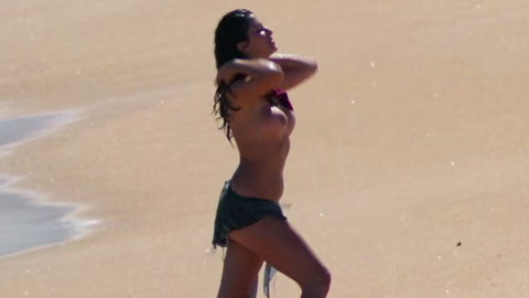 Luna from DOM Naked. Bikini, Breasts, Sexy, beach, brunette. 985955