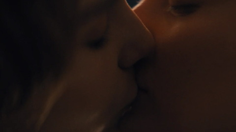 Hottest Ari Notartomaso Scene in Grease: Rise of the Pink Ladies. Lesbian, extreme close up, lesbian kiss. 987734