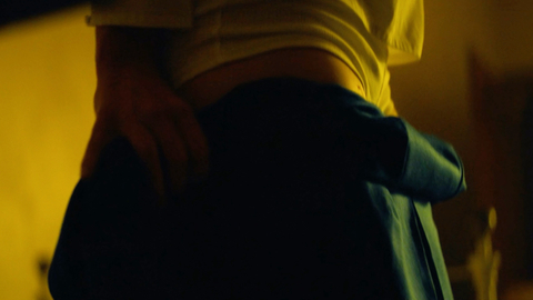 Sexiest Betty Gilpin Scene in Mrs. Davis. Underwear, SFW, putting on dress. 987331