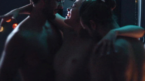 Inez from Temptation Naked. Breasts, Sexy, Thong, Underwear, 2 men 1 woman, bedroom. 988079