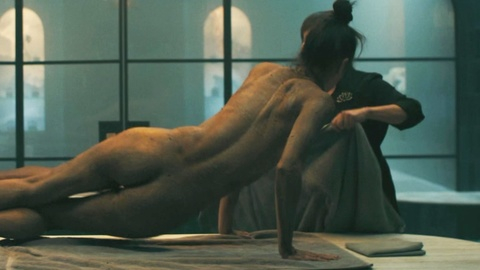 Laysla De Oliveira Naked in Special Ops: Lioness. Butt, brunette, bun. 991273