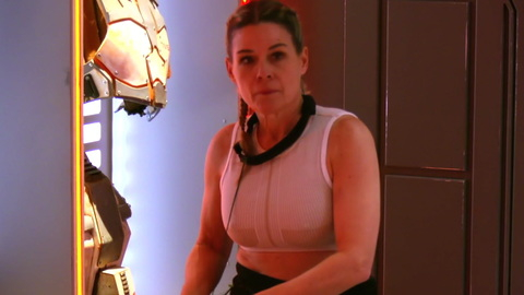 Sexiest Cat Cora Scene in Stars on Mars. Sexy, hard nipples, mature. 990907