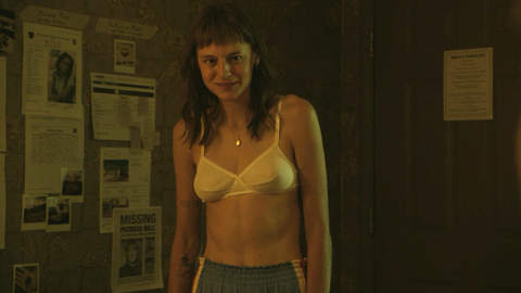 Sexiest Scenes of Darby Hart from A Murder at the End of the World. Underwear, brunette, motel room. 994955