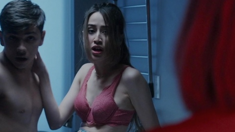 Hottest Zenia Marshall Scene in It's a Wonderful Knife. Underwear, bra, red bra. 994850