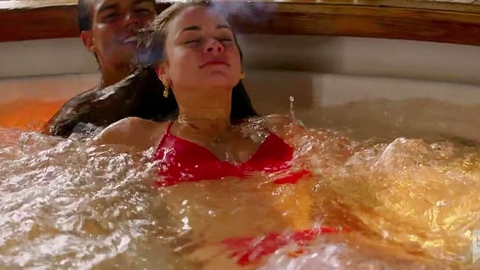 Below Deck's Sexiest Scenes with Marie Marquis. Bikini, hot tub, red bikini. 997944