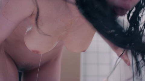 Margaret Qualley in The Substance (2024) Breasts Bush Prosthetic Bathroom Bent Over 1005970