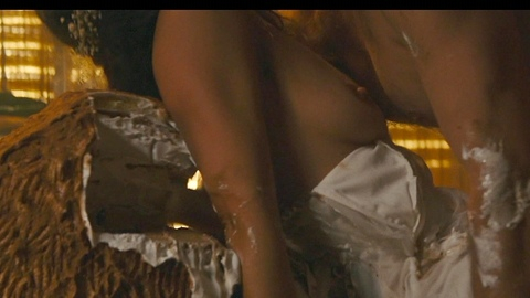 Clara Ponsot Naked in Waiting for Dali. Breasts, cake, food. 1001467