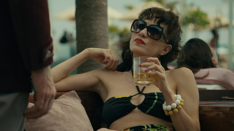 Sexiest Scenes of Yolanda (uncredited) from Hotel Cocaine. Bikini, big sunglasses, black bikini. 1002233