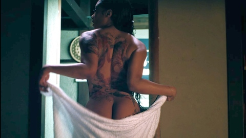 Megan Thee Stallion Naked as Self. Butt, Sexy, Black, back tattoo. 1003365