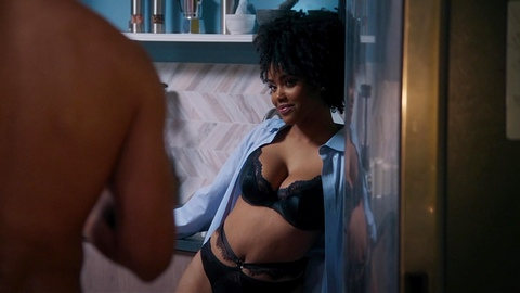 Sexiest Scenes of Dina from Bruh. Underwear, black bra, black panties. 1003379