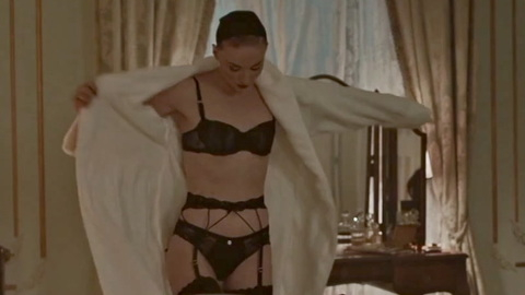 Sexiest Scenes of Joan Hannington from Joan. Underwear, black lingerie, garter belt. 1004993