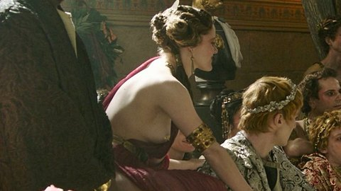Sexiest Scenes of Female Concubine from Gladiator II. Sexy, gold nipple, gold pasties. 1007531
