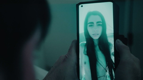 Maria Vittoria Varoli Naked as Eva. Breasts, hair over breasts, phone screen. 1007901