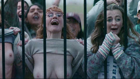 Emma Johnson Naked in Better Man. Breasts, flashing breasts, gate. 1008271