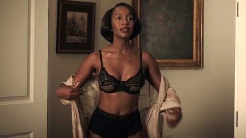 Sexiest Aja Naomi King Scene in Grosse Pointe Garden Society. Underwear, Black, SFW. 1008451