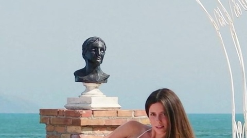 Hottest Celeste Dalla Porta Scene in Parthenope. Bikini, SFW, brunette. 1008806