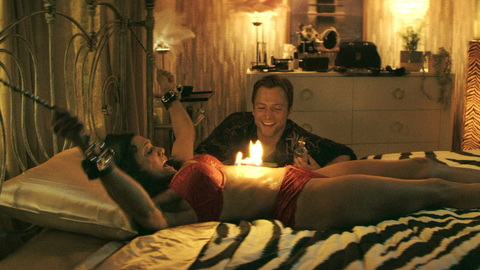 Sexiest Scenes of Sexy Woman from Smoke. Underwear, bed, fire. 1011977
