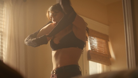 Sexiest Danielle Scenes. Underwear, black bra, putting shirt on. 1013032