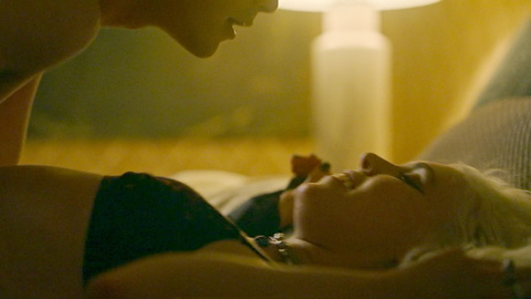 Sexiest Emily Kimball Scene in Dexter: Resurrection. Underwear, black bra, in bed. 1013101