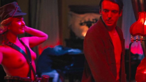 Anya Siberia Nude as Gallery Assistant/Greta. Breasts, hat, red lighting. 1013174