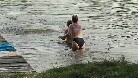 Sexiest Scenes of Ernesta from Drowning Dry. Bikini, bikini bottoms, black bikini. 1013345