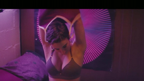 FEM's Sexiest Scenes with Ellicyane Paradis. Underwear, bra, hands above head. 1013826