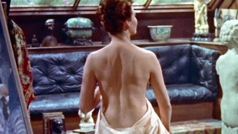 Sexiest Hazel Court Scene in The Man Who Could Cheat Death. Sexy, SFW, barefoot. 1015411